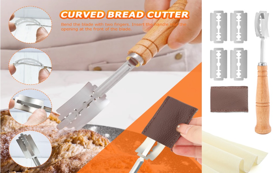 French Baguette Pan Set - 4-Loaf Nonstick Perforated with Proofing Cloth & Lame | Complete Bread Baking Kit