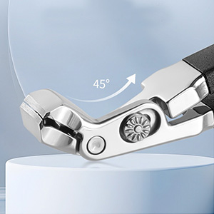 Nail Clippers for Seniors, Wide Jaw Fingernail Clippers and Angled Head Toenail Clippers for Thick Nail, Professional German Nail Clippers for Men, Women & Pregnant (Black 2)