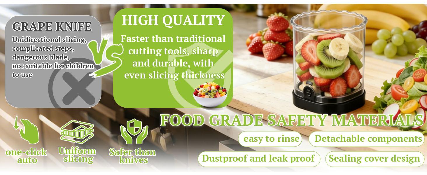 Hendiy Strawberry Slicer with Stainless Blades | Egg & Fruit Slicer Cup for Banana, Cucumber, Mushroom | ABS Detachable Kitchen Gadget - Precision Berry Cutter Tool (Black, 1-Pack)