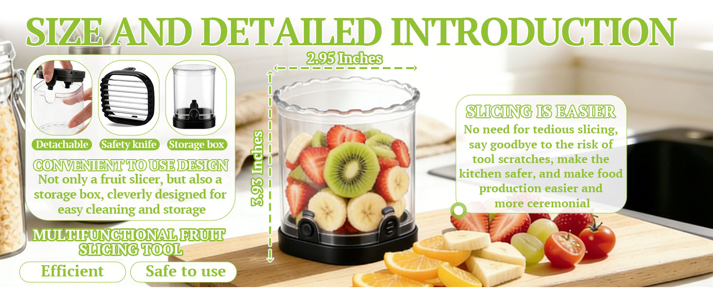 Hendiy Strawberry Slicer with Stainless Blades | Egg & Fruit Slicer Cup for Banana, Cucumber, Mushroom | ABS Detachable Kitchen Gadget - Precision Berry Cutter Tool (Black, 1-Pack)