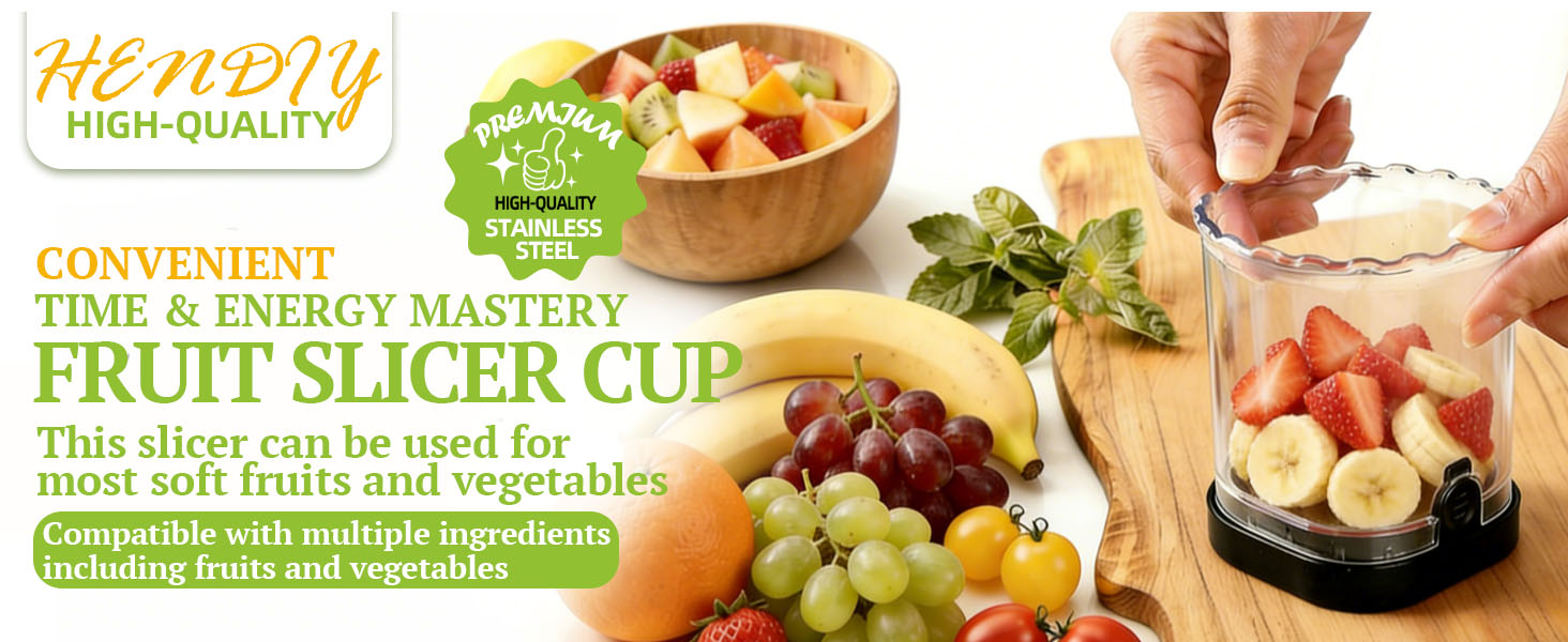 Hendiy Strawberry Slicer with Stainless Blades | Egg & Fruit Slicer Cup for Banana, Cucumber, Mushroom | ABS Detachable Kitchen Gadget - Precision Berry Cutter Tool (Black, 1-Pack)