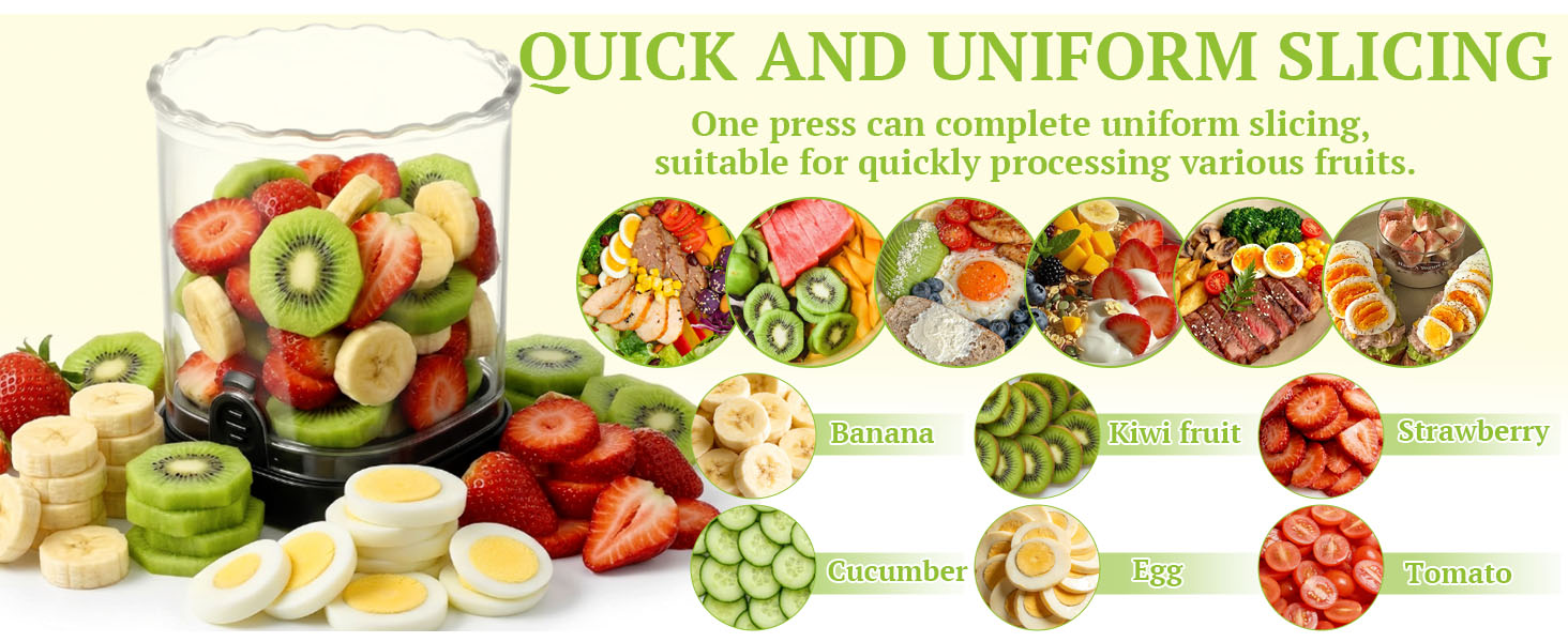 Hendiy Strawberry Slicer with Stainless Blades | Egg & Fruit Slicer Cup for Banana, Cucumber, Mushroom | ABS Detachable Kitchen Gadget - Precision Berry Cutter Tool (Black, 1-Pack)