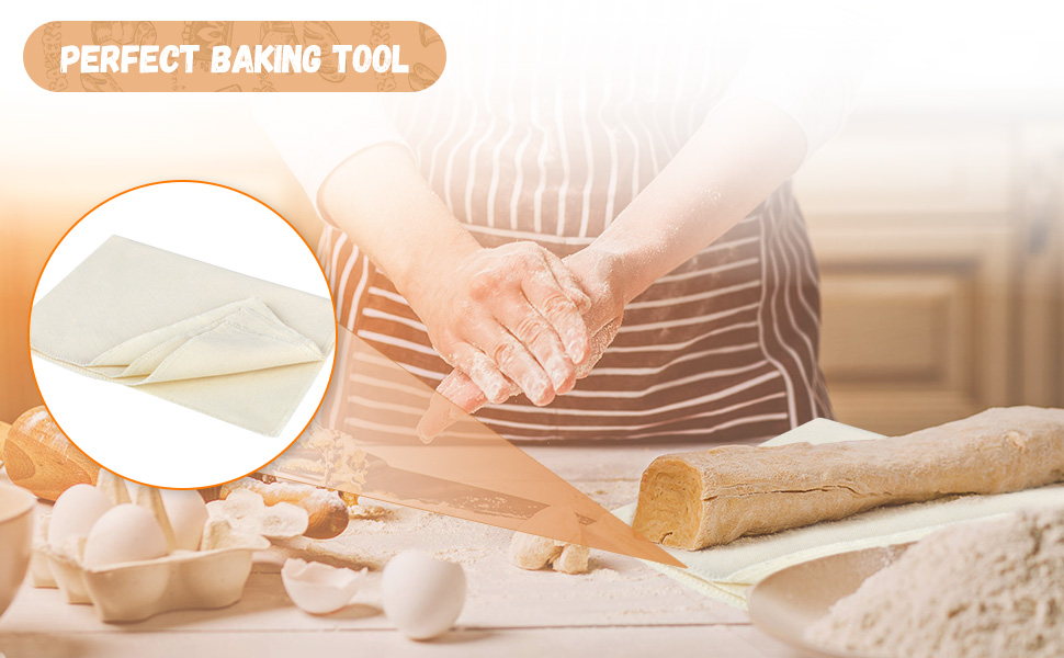 4PCS Tea Towels for Baking Sourdough, 14x18.8 Inch Reusable Thick Bread Towels for Proofing, Bread Cloth for Baguettes, Pastry, Loaves