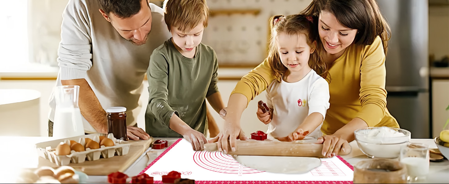 Silicone Pastry Mat Dough Baking Bread Sourdough Fondant Pie Dough Pizza,Silicone Baking Mat Cookie Sheet for Kitchen Counter with Measurements 28x20