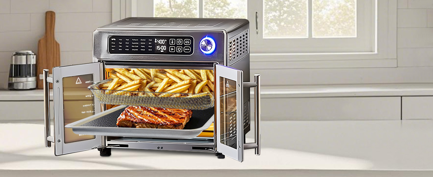 5 PCS Teflon Mats Oven Liner for Emeril Lagasse 26 QT French Door 360 Air Fryer, Reusable Air Fryer Liners for Emeril Lagasse Accessories