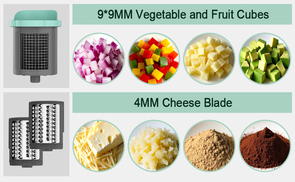 Upgraded Electric Cheese Shredder, Automatic Cheese Grater Electric with 6 Interchangeable Blades, 6 in 1 Electric Cheese Grater for Cheese, Fruits, and Vegetables