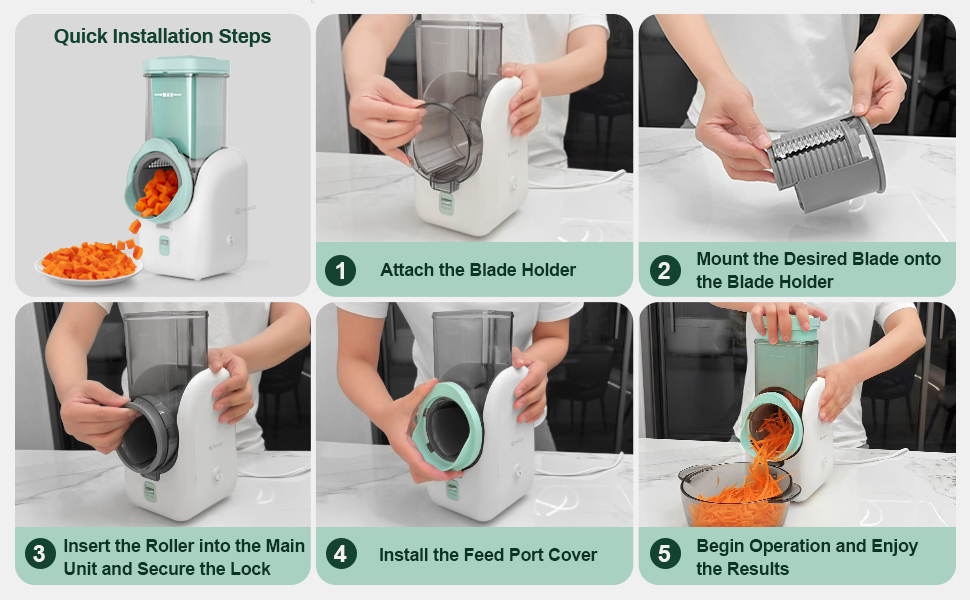 Upgraded Electric Cheese Shredder, Automatic Cheese Grater Electric with 6 Interchangeable Blades, 6 in 1 Electric Cheese Grater for Cheese, Fruits, and Vegetables