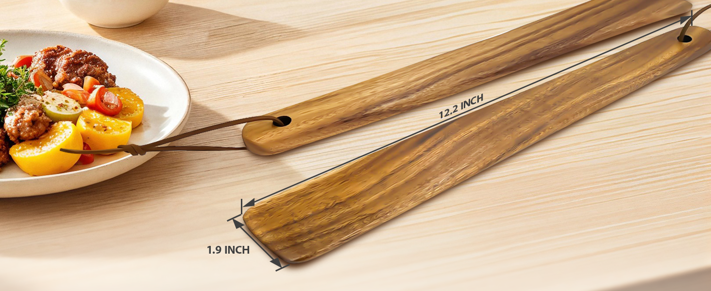 Teak Wood Spatula for Cooking,12.2 Inch Flat Wooden Spatula for Cast Iron,Wood Cooking Utensil,Spatulas Perfect for Flipping,Serving,Scraping,Turning. Set Of 2