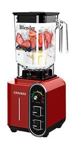 CRANDDI Commercial Blender, 2200W Countertop Blenders with Removable Shield, Quiet Smoothie Blender for Shakes and Ice Crushing, 52oz, 38000 RPM Professional Blenders for Kitchen, K80 (Black)