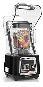CRANDDI Commercial Blender, 2200W Countertop Blenders with Removable Shield, Quiet Smoothie Blender for Shakes and Ice Crushing, 52oz, 38000 RPM Professional Blenders for Kitchen, K80 (Black)