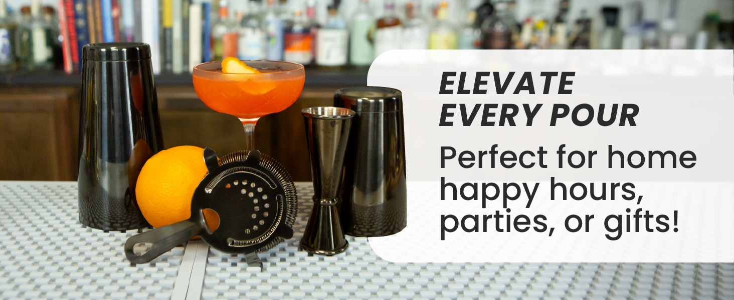 A Bar Above Cocktail Strainer, 4-Prong Bar Strainer with High Density Spring for Smooth Pouring, Fits Boston Shaker Tins and Mixing Glasses, Bar Essentials for Home Bartenders and Pros, Silver Finish