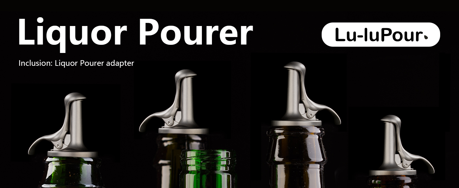 3-in-1 Liquor Bottle Pourers with Speed Spouts, Olive Oil Spout with Built-in Caps - Dishwasher Safe, Alcohol Speed Spouts - 2PCs with 2 Adapters
