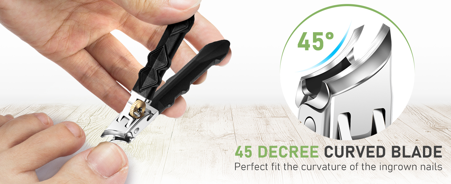 Toenail Clippers for Thick Toenails, Wide Jaw Opening Nail Clippers for Men, Heavy Duty Ingrown Toenail Clippers Nail Cutters, Ultra Sharp Slanted Nail Clippers with Long Handle