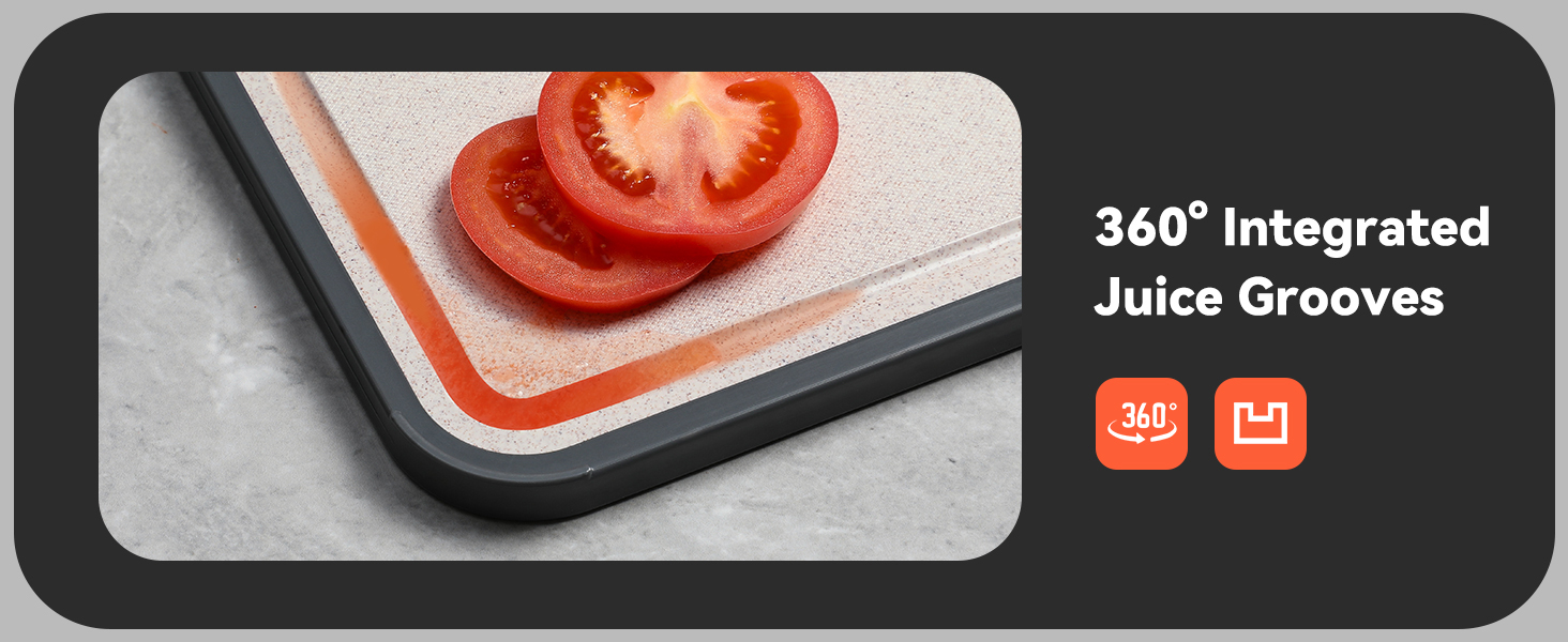 Titanium Cutting Board, Double Sided Cutting Boards for kitchen, Pure Titanium and Wheat Straw PP, Food-Grade, non Toxic - Easy to Clean