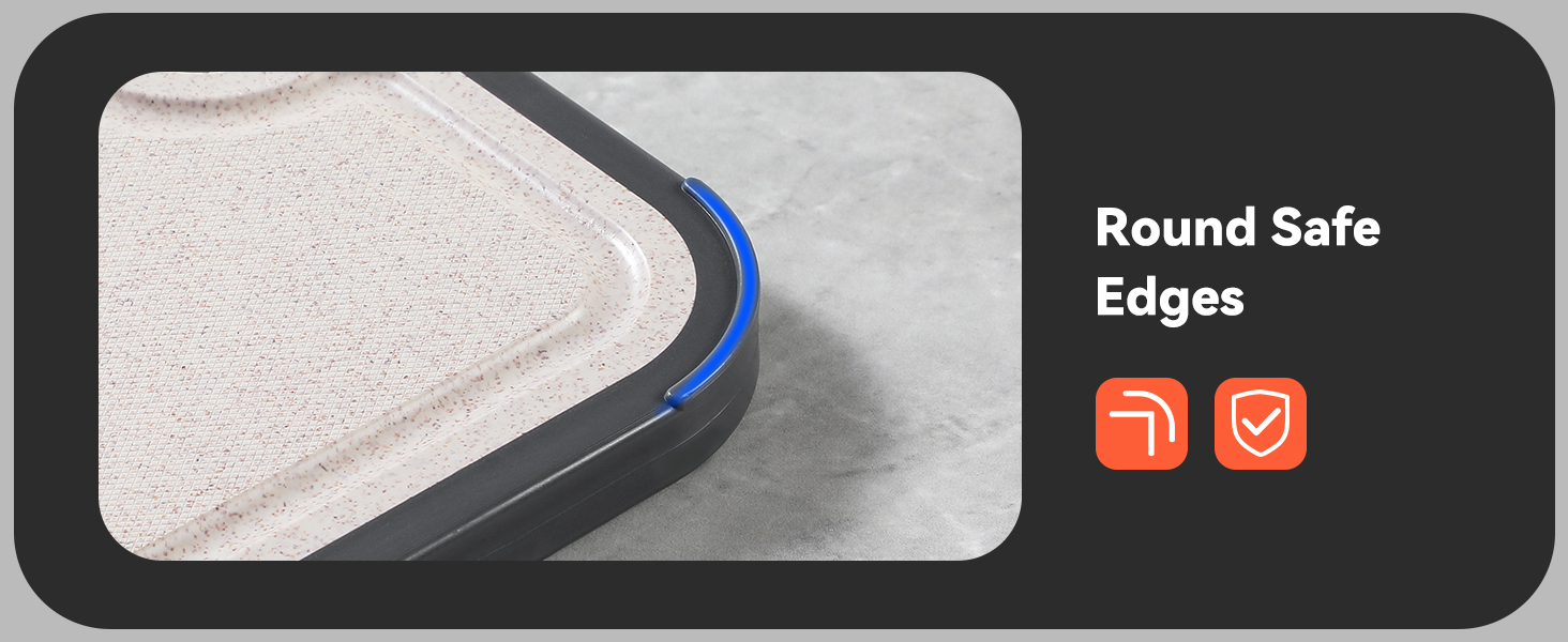 Titanium Cutting Board, Double Sided Cutting Boards for kitchen, Pure Titanium and Wheat Straw PP, Food-Grade, non Toxic - Easy to Clean