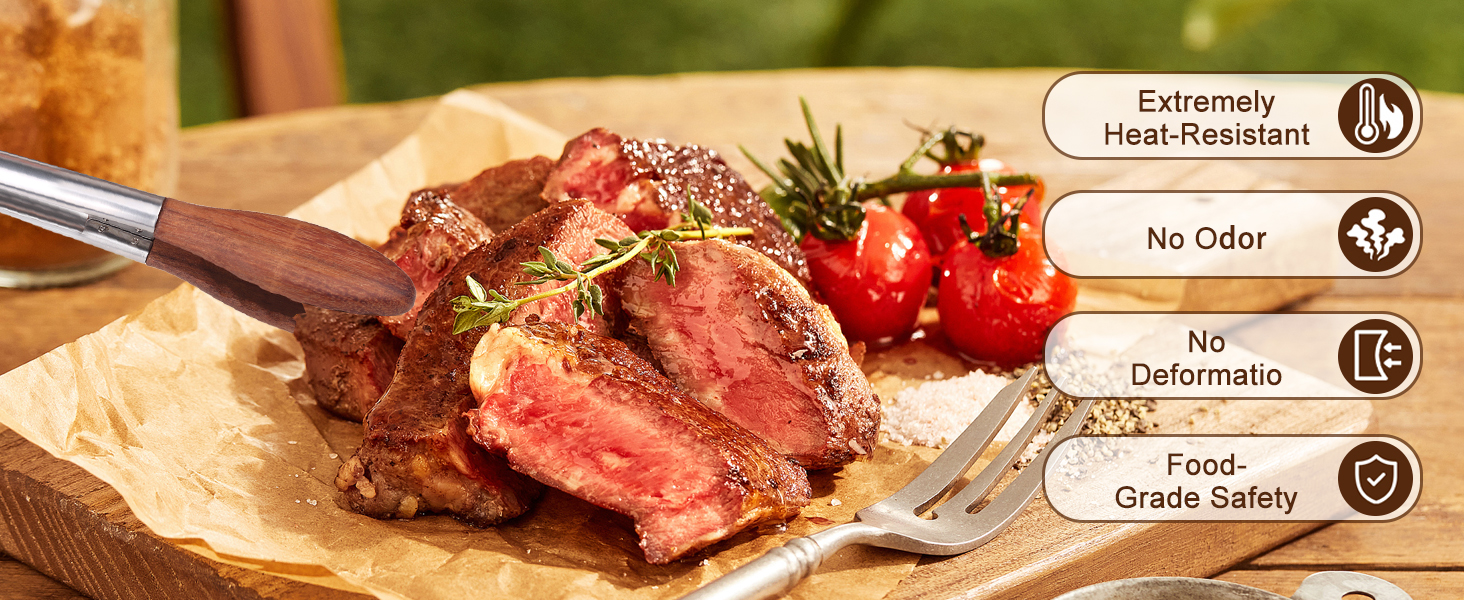 2-pcsTongs for Cooking with Wooden Tips - Nonstick Cooking Tongs & Salad Tongs for Blooming Food，Cooking, BBQ and Tossing Salad - Made of Natural Walnut Wood，Long Style15inch Short Style 11.4inch