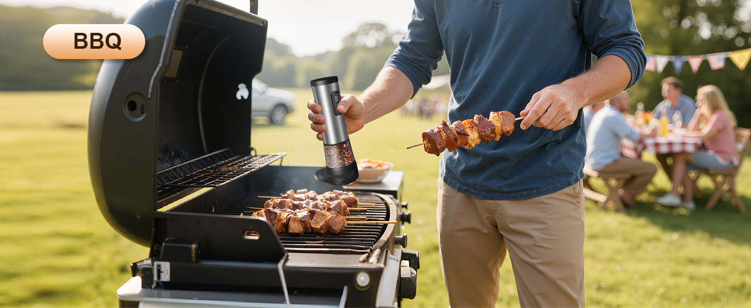 Electric Salt and Pepper Grinder Set, 2-Speed Setting, Stainless Steel Rechargeable Automatic Pepper Mill Shakers with USB Charging Base,100ml Large Capacity, External Adjustable Coarseness,LED Light