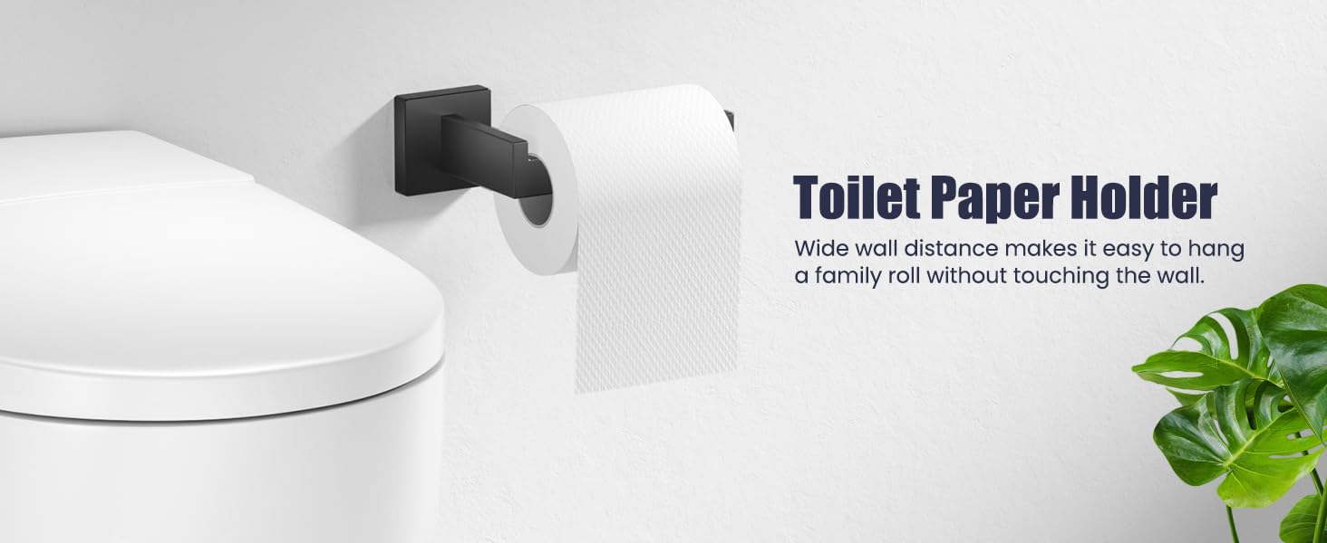 Bathroom Hardware Accessories Set: 10-Pieces Bath Towel Bar Set, Towel Racks for Bathroom Wall Mounted, SUS304 Stainless Steel, Matte Black