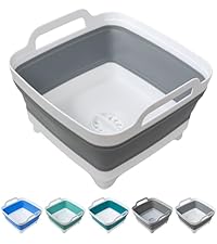 Collapsible Cutting Board(2.11 Gal/8L), BBQ Prep Tub with Locking Lid, Foldable Camping Sink with Colander, Multifunction Dish Basin for Kitchen, Bowl, Vegetable and Fruit, Storage Basket for Picnic