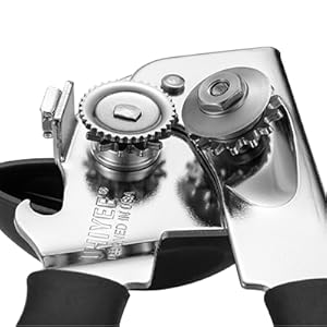 Can Opener Manual Heavy Duty, UHIYEE Hand Held Can Openers for Seniors with Comfort Grip Sharp Blade, Solid Steel Hand Manual Can Open with Magnet for Kitchen Camping, Black