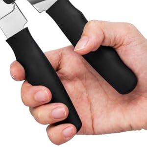 Can Opener Manual Heavy Duty, UHIYEE Hand Held Can Openers for Seniors with Comfort Grip Sharp Blade, Solid Steel Hand Manual Can Open with Magnet for Kitchen Camping, Black