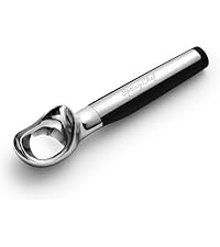 Spring Chef Heavy Duty Metal Ice Cream Scoop - Dishwasher Safe Ice Cream Scooper, Commercial Icecream Scoop Spade, Professional Kitchen Tool for Gelato, Melon, Sundae, Cookie Spoon - Black
