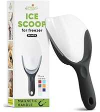 Spring Chef Heavy Duty Metal Ice Cream Scoop - Dishwasher Safe Ice Cream Scooper, Commercial Icecream Scoop Spade, Professional Kitchen Tool for Gelato, Melon, Sundae, Cookie Spoon - Black