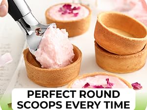 Spring Chef Heavy Duty Metal Ice Cream Scoop - Dishwasher Safe Ice Cream Scooper, Commercial Icecream Scoop Spade, Professional Kitchen Tool for Gelato, Melon, Sundae, Cookie Spoon - Black