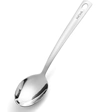 Stainless Steel 9.06 inch Spaghetti Server Spoon with Teeth - Pasta Fork Pasta Server Noodle Spoon Heavy Duty Cooking Utensils Classic Dishwasher Safe