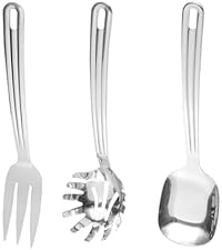 Stainless Steel Cooking Utensils Set, 7PCS Kitchen Utensils Set, Durable Kitchen Utensils - Meat Fork, Solid Serving Spoon, Ladle, Pasta Fork, Skimmer, Slotted Serving Spoon, Slotted Spatula