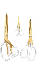 Real Left handed scissors for adults with comfortable 3-color ergonomic handle, perfect for adult, office, crafts,sewing,kitchen, and school.