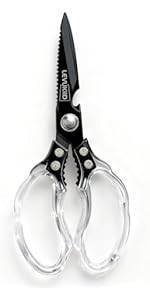 Real Left handed scissors for adults with comfortable 3-color ergonomic handle, perfect for adult, office, crafts,sewing,kitchen, and school.