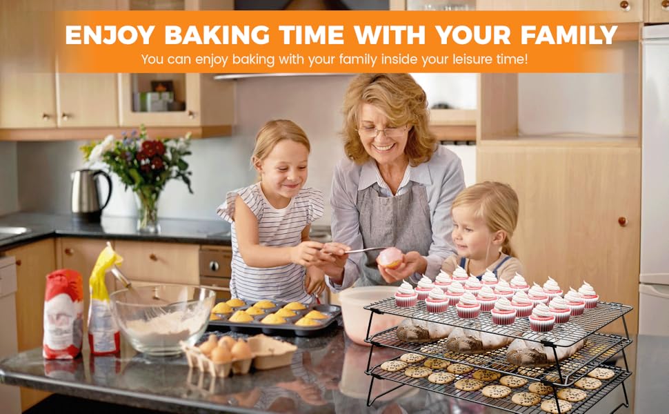 3 Layer Detachable Collapsible Cooling Racks, 17 * 11 Inch Cooling Wire Rack Stackable Drying Rack Cookie Rack Bread Cooling Rack