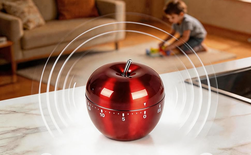 Mechanical Kitchen Timer, Cute Wind Up 60-Minute Manual Countdown for Kids, Classroom, Home, Study and Cooking