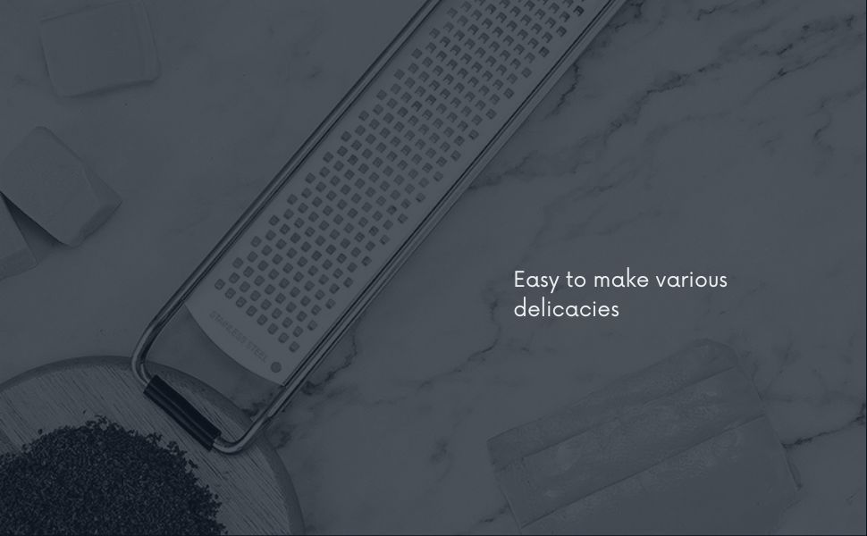 Lemon Zester & Cheese Grater Combo - Stainless Steel Grater for Parmesan, Wood Handle, Garlic, Ginger, Chocolate & Fruits - Perfect for Baking, Cooking & Garnishing