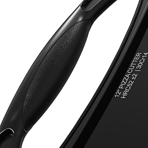 AILUROPODA 12-Inch Pizza Rocker Blade Cutter, Stainless Steel with Protective Cover, Black