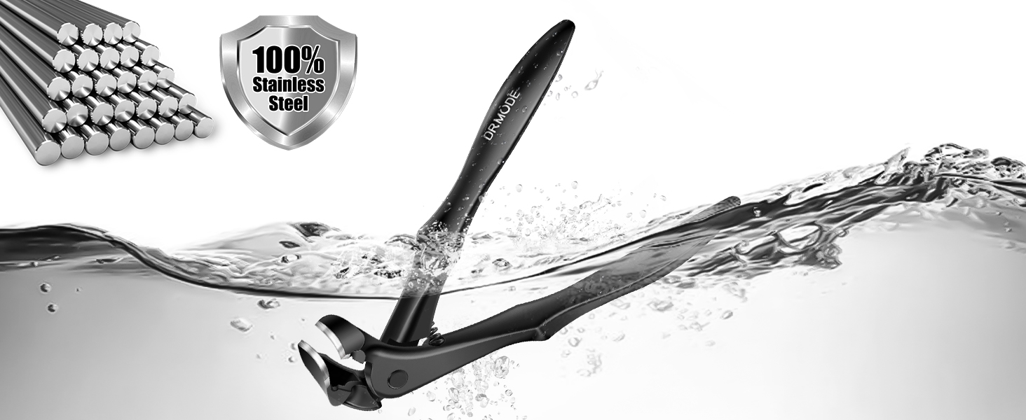 DRMODE Toenail Clippers for Thick Toenails for Seniors, Upgraded Long Handled Angled Head Toe Nail Clippers for Men Thick Nails with Wide Opening, Large Finger Nail Clippers Adult with Catcher