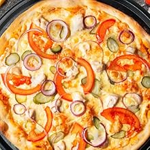 Round Pizza Pan for Oven,13 Inch Pizza Pan Compatible with Breville Smart Oven BOV800PP BOV800XL, Non-Stick Round Baking Pan Replacement for Breville Smart Oven Air Fryer Pro Accessories, Black