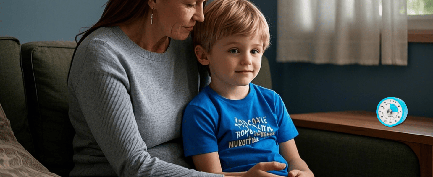 Searon Magnetic Visual Timer, Quiet Dial Timer with LED Alert, Easy Time Management for Kitchen & Kids, Compact 3.15 Inch (Blue)