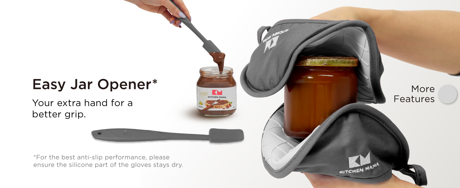 Kitchen Mama Silicone Pot Holders - Heat Resistant, Non-Slip Surface, Dual Pocket Design with Soft Cotton Lining, Safe, Durable, Stylish, Practical for Everyday Use Hot Oven, Bowl, Pan (Red)