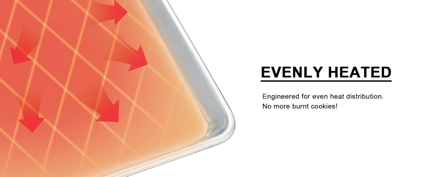 Half Sheet Pans with Rack Set, 18 Inch Commercial Quality Baking Sheet Pan Set, Natural Aluminum Cookie Sheet, Warp Resistant Nonstick Thick Cookie Tray Pans for Baking, Roasting