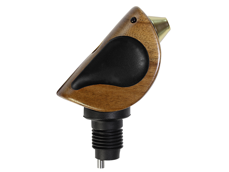 Songbird Specialties Wine Bottle Pourer, Fun Wine Pourer Spout Sings While It Pours, Airtight Wine Bottle Sealer, Acacia Wood with Black Wings