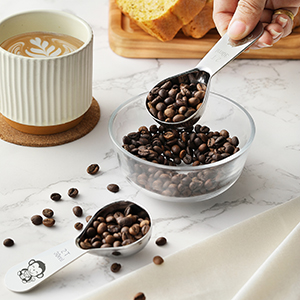 Tablespoon Measuring Spoon, Stainless Steel Coffee Scoop for Ground Coffee, Suger, Bean, Tea, Flour, Short Handle Fits inside Airscape Canisters(30ML*2)