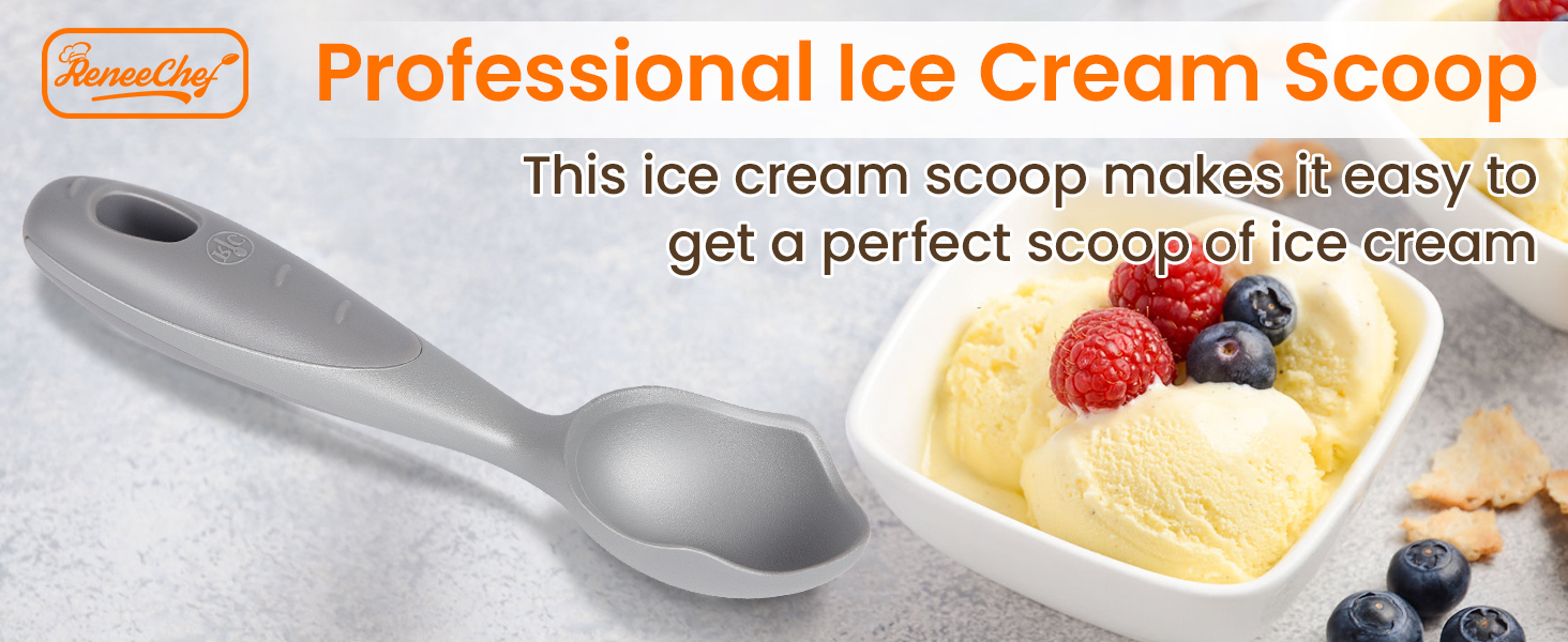 Professional Ice Cream Scoop #2731, Ice Cream Scooper Made of Aluminum with Nonstick Design Easy Release Gelato, Sorbet, Melon, Frozen Yogurt - Dishwasher Safe, Size - 7.5