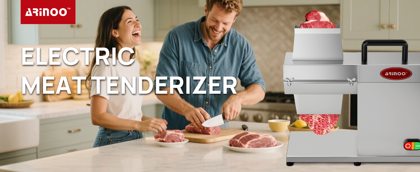 Commercial Meat Tenderizer,450W Electric Meat Tenderizer Machine – Heavy Duty Stainless Steel Kitchen Tool with 54 Blades for Beef, Pork, Chicken, Fish – Output, Reverse Function