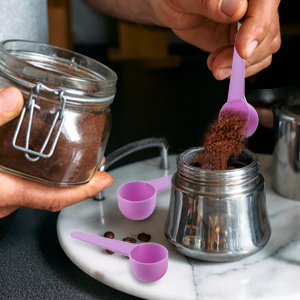 6 Pack Plastic Scoops, 20ml Measuring Spoon with Bottom Hole, Scoop Spoon for Coffee, Protein, Milk Powder (Pink)