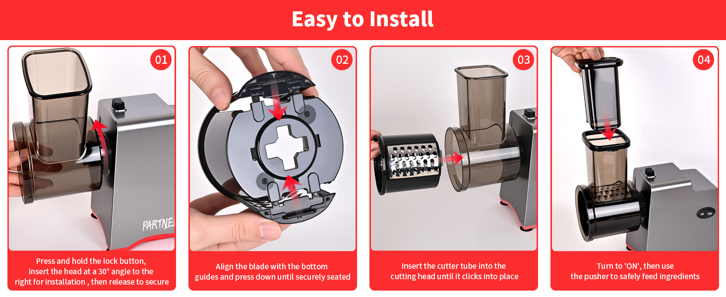 Electric Cheese Grater, 250W Electric Professional Salad Maker & Vegetable Slicer Shredder, 7-in-1 Electric Food Graters Machine with Widened Feeding Port for Block Cheese, Vegetables & Fruits