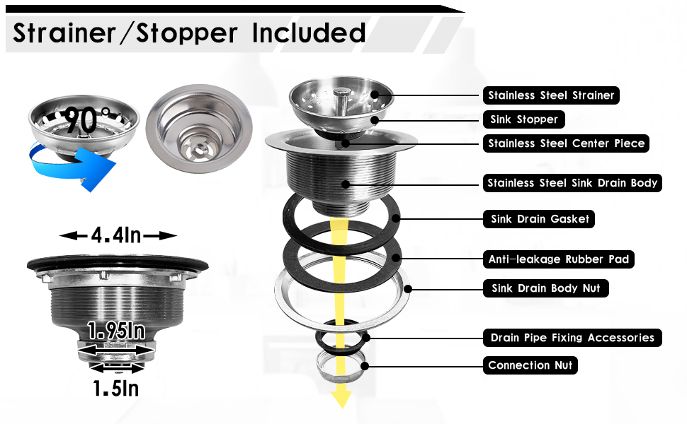 25x18 Inch Kitchen And Bar Sink - Stainless Steel Drop In Single Bowl Topmount Modern Kitchen And Bar Sink With Spoon Rest,Drain Strainer Set Compatibility With Various Kitchen&Bar Style