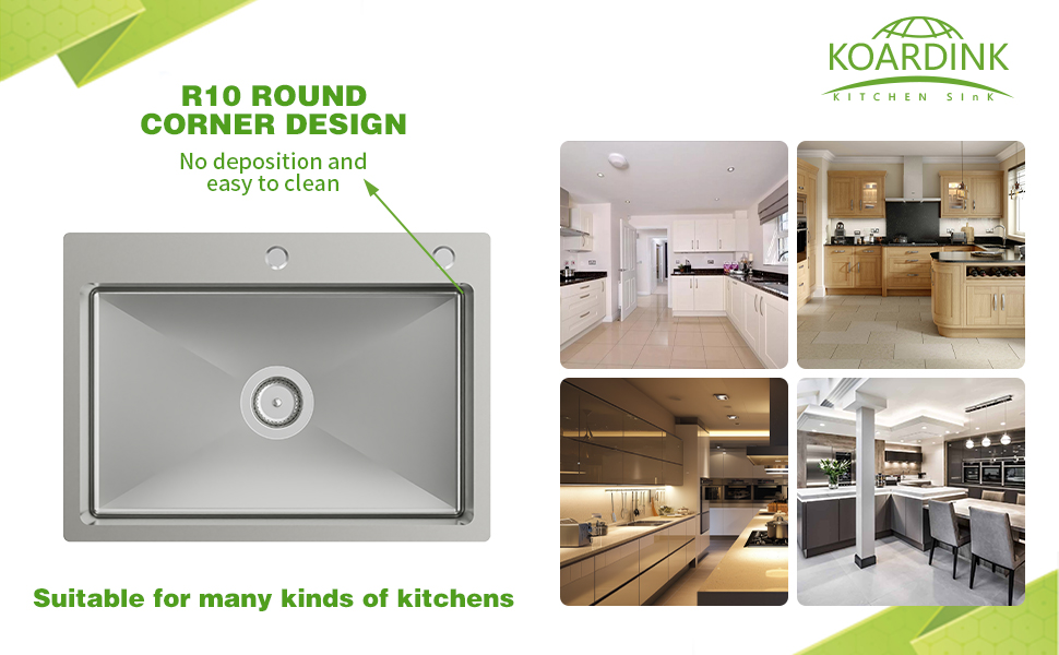 25x18 Inch Kitchen And Bar Sink - Stainless Steel Drop In Single Bowl Topmount Modern Kitchen And Bar Sink With Spoon Rest,Drain Strainer Set Compatibility With Various Kitchen&Bar Style