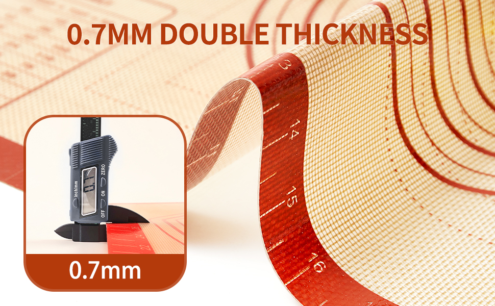 Silicone Baking Pastry Dough Mat - 28x20Inch Extra Large Cookie Bread Rolling Mats Sheet, Nonstick Kitchen Counter Kneading Board, Thick Reusable Pie Cookies Pizza Fondant Making Matt with Measurement